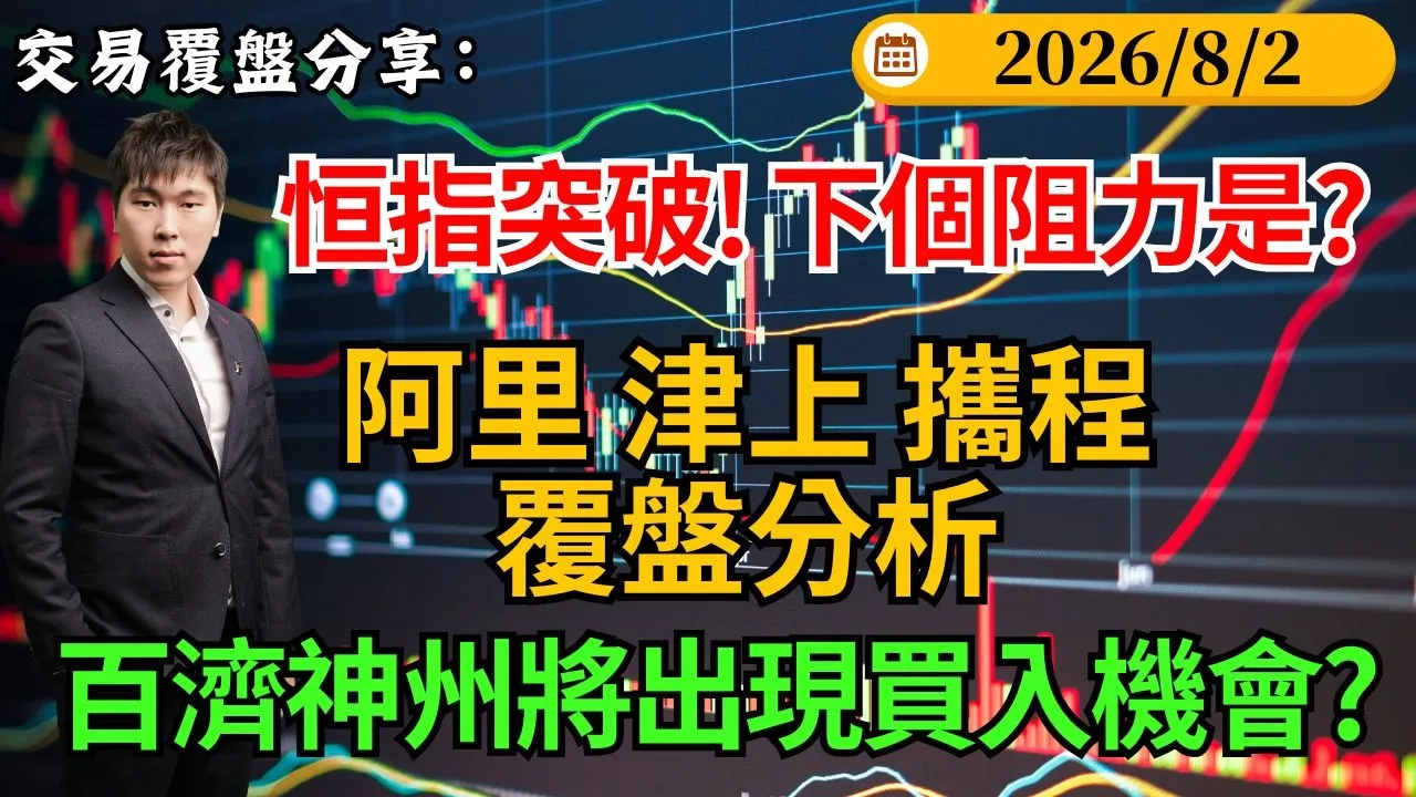 恒指突破蟹貨區、劍指26,200?阿里、津上、攜程覆盤,百濟神州回調現買入機會?